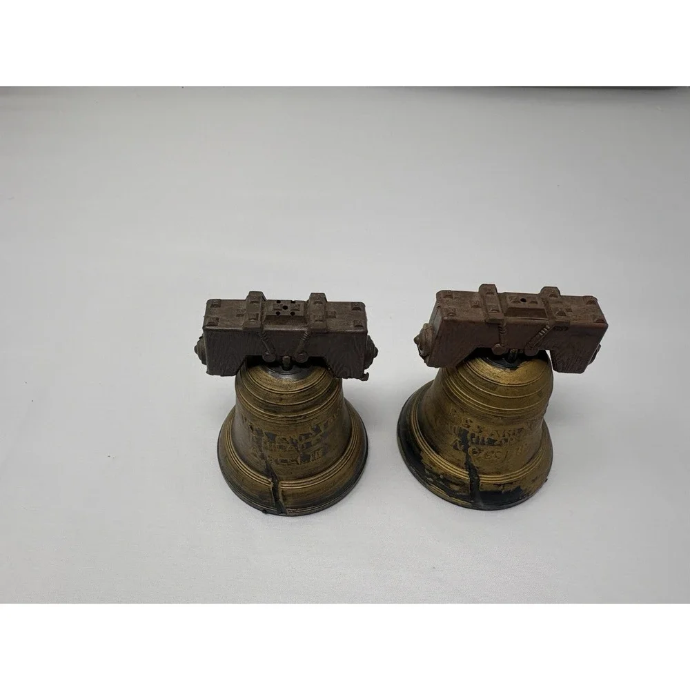 Vintage Liberty Bell Salt & Pepper Shakers 3.5